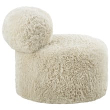 Dolly Faux Fur Swivel Accent Chair